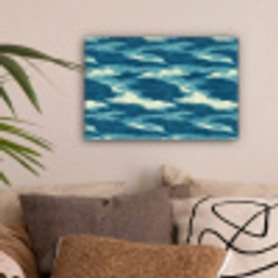 Golven - Abstract - Patroon - Blauw - Wit canvas 2cm klein 34 -sfeer1
