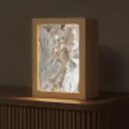 Abstract - Marmer - Wit - Bruin - Marmerlook Light Box met kabel (Tafellamp) klein -z3d_website