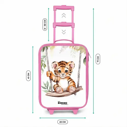 Schommelend tijgerwelpje waterverf tekening Kinderkoffer - Roze klein -productfoto_formaten