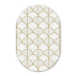 Mozaïek - Bogen - Goud Wandcirkel Ovaal Aluminium middel 839 -3d