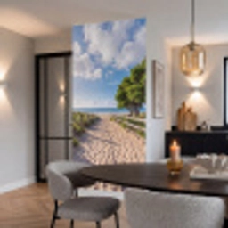 Strand - Zandpad - Oceaan - Natuur Behang Vlies klein -sfeer3