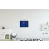 Brutaal - Grappig - Blauw textielposter latten blank klein -kinderkamer