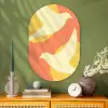 Vogels - Cirkels - Geel Wandcirkel Ovaal Glas middel -sfeer2