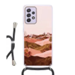 Heuvellandschap - Grafisch - Terracotta Hoesje Samsung Galaxy A52 5G met koord klein -3d