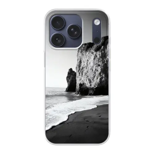 Strand - Klif - Golven - Voetstappen Telefoonhoesje iPhone 17 Pro klein -3d