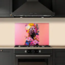 Kleurrijk - Bloemen - Vrouw - Zon keuken achterwand spatscherm klein -sfeer1