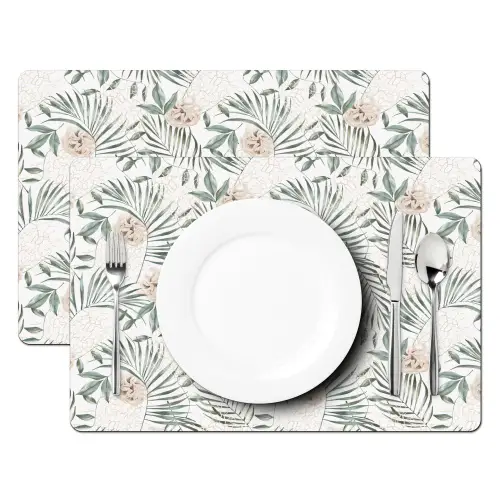 Boho - Jungle - Bloemen - Bladeren Placemat vinyl groot -zzsfeer2_Kitchenyeah-website