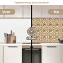 Elegant - Antiek - Kleurrijk keuken achterwand 2 middel 871 -voor-na2_NL