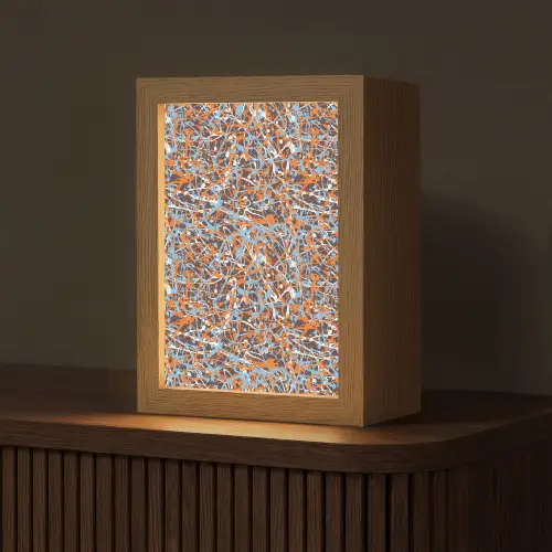 Blauw - Waterverf - Chaos Light Box met kabel (Tafellamp) klein 925 -z3d_website