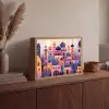 Kleurrijke stad - Zon - Islamitisch Light Box met batterij (Wandlamp) middel -sfeer2