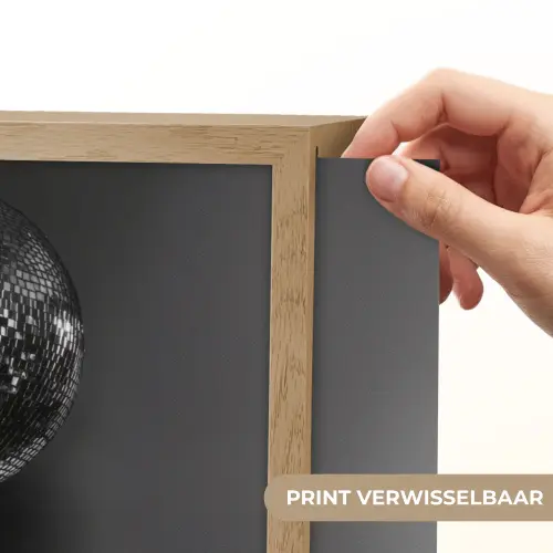 Discobal - Gezicht - Glamour - Zwart Light Box met batterij (Wandlamp) middel -USP_websiteprintNL