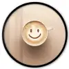 Koffie - Melkschuim - Lach - Beige Fotolijst rond zonder passe partout klein -3d