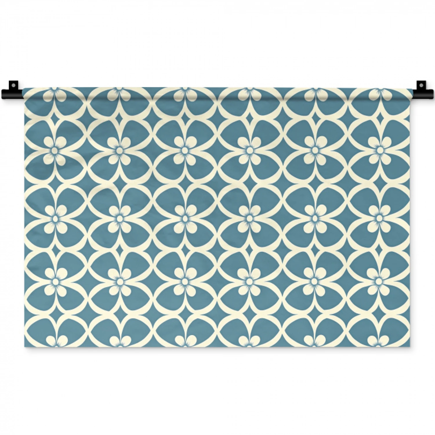 Patroon - Symmetrisch - Blauw Wandkleed katoen klein 269 -zz3d