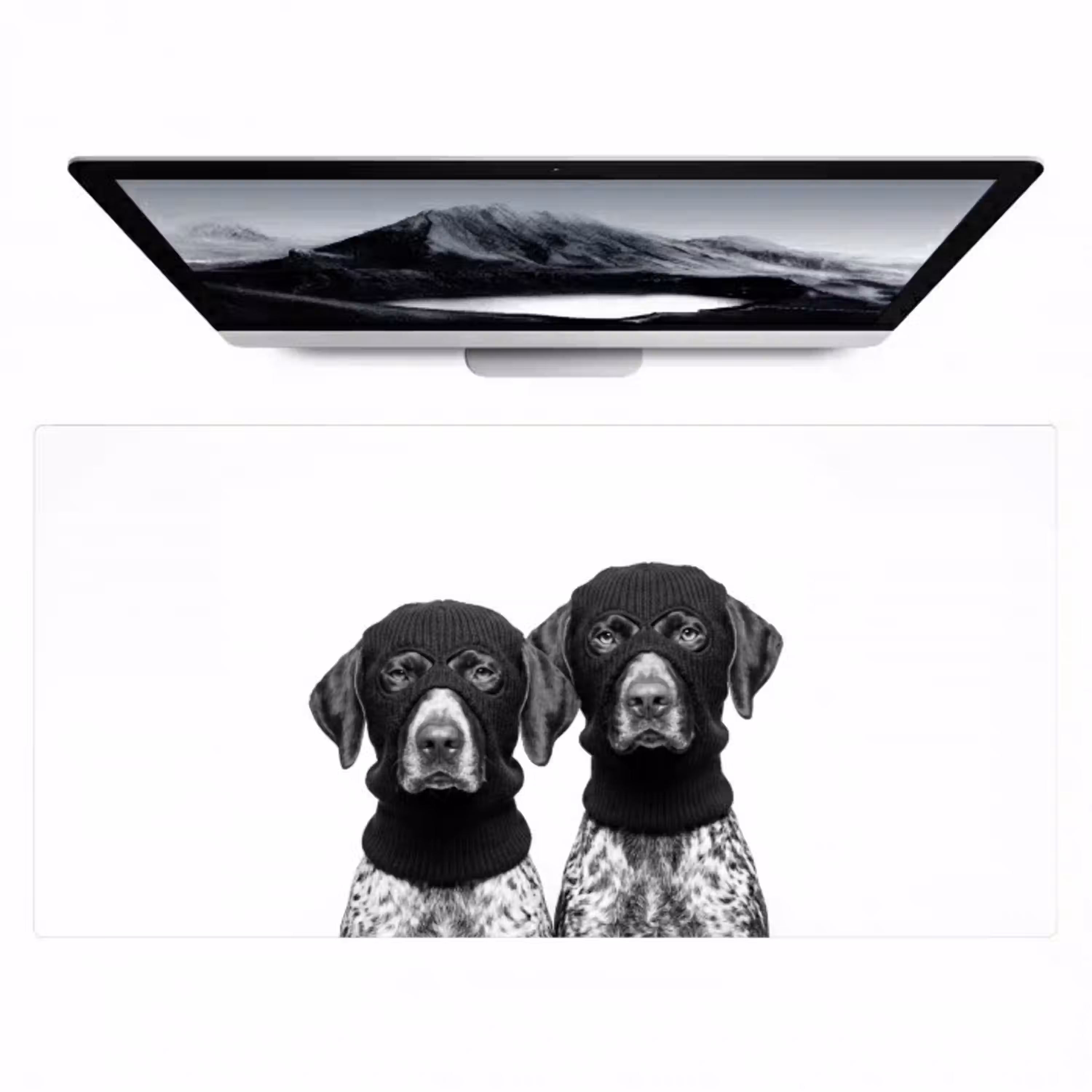 Honden - Bivakmuts - Zwart - wit Muismat XXL klein -zzz3d