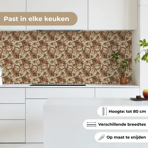 Warm - Bloemen - Groen - Rood keuken achterwand 2 middel 871 -sfeer4_NL