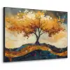 Boom - Natuur - Goud - Modern Textielframe zwart klein -3d