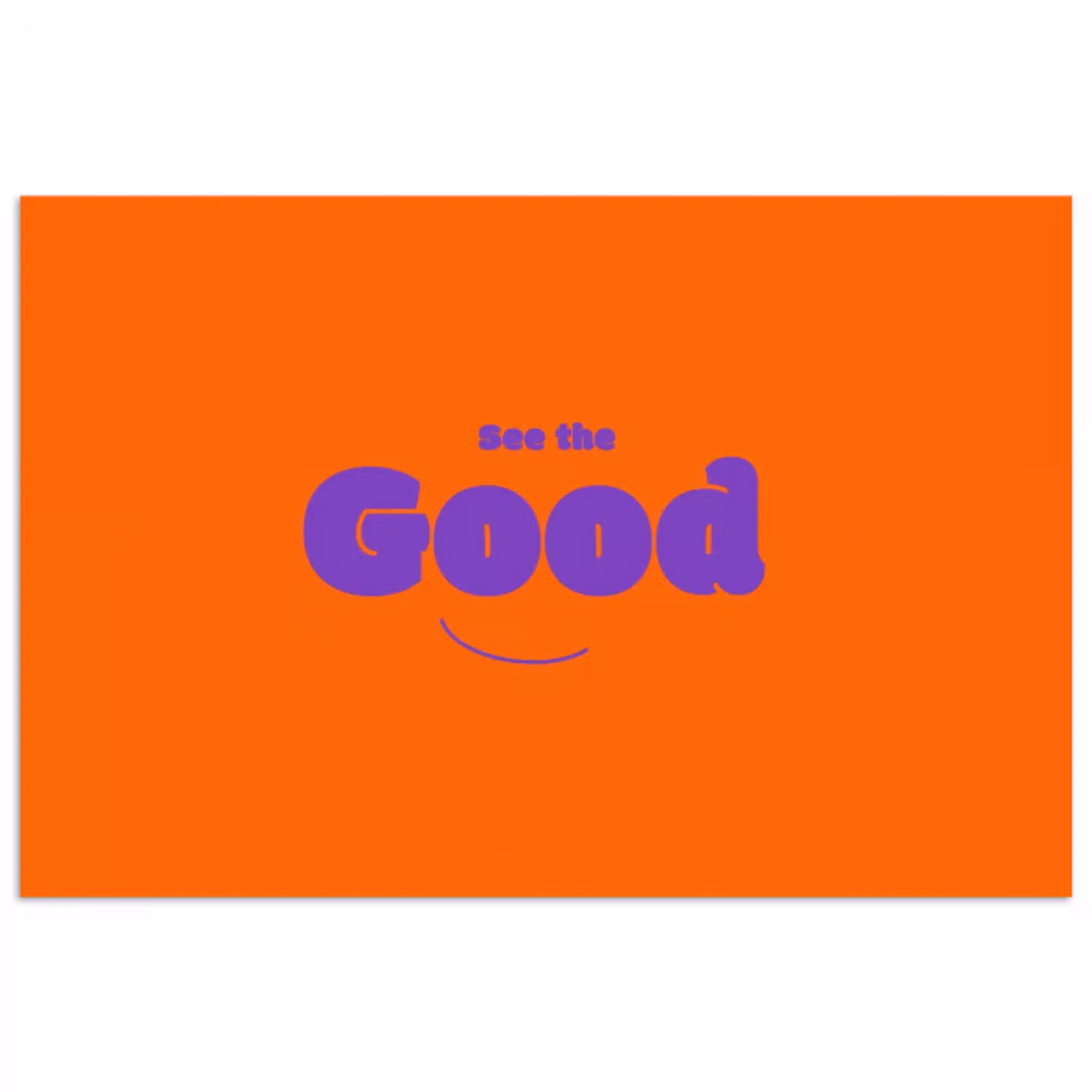 See the good - Paars - Oranje - Smiley poster papier klein -3d