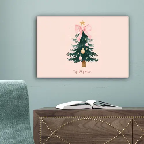 Christmas Season - Kerst - Kerstboom - Roze canvas 2cm klein -sfeer4