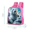 IJsbeer en pinguïn in besneeuwd berglandschap Kinderrugzak - Roze middel -productfoto_formaten