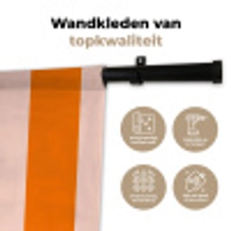 Strepen - Modern - Oranje Wandkleed katoen klein 269 -sfeer2