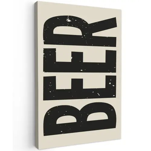 Beer - Vintage - Zwart - Beige canvas 2cm klein -z3d