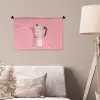 Roze - Mokkapot - Illustratie - Koffie Wandkleed katoen klein -sfeer4
