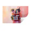 Planken - Boeken - Bladeren Muursticker klein -3d