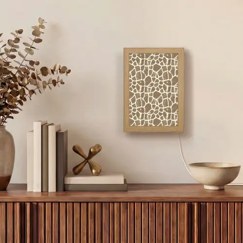 Giraf - Klassiek - Bruin Light Box met kabel (Tafellamp) klein 925 -sfeer2