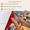 Kustdorp - Huisjes - Mozaïek - Zee keuken achterwand spatscherm klein -spatscherm_NL