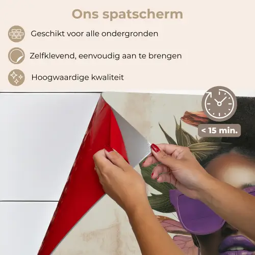 Vrouw - Zonnebril - Vlinder - Bloemen keuken achterwand spatscherm klein -spatscherm_NL