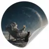 Maan - Kat - Astronaut - Ruimte Wandcirkel behangsticker klein -3d