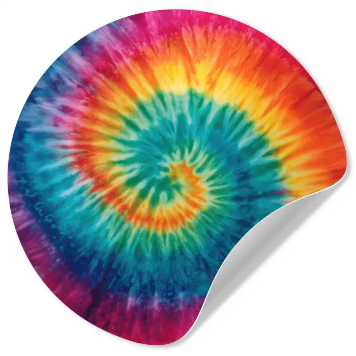 Regenboogkleuren - Tie dye - Wandcirkel behangsticker klein -3d