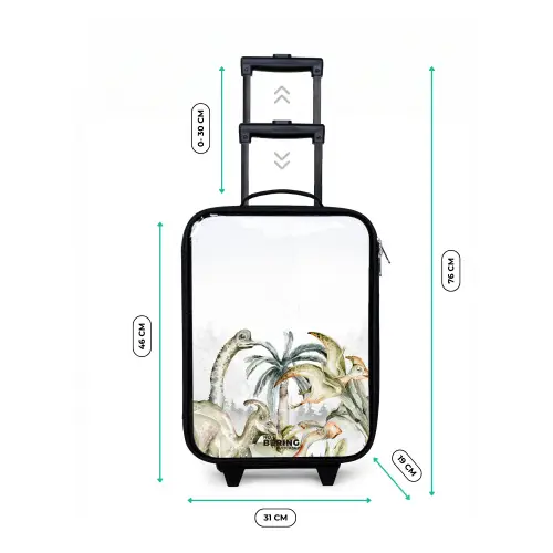 Dino's in een ruig landschap Kinderkoffer - Zwart klein -productfoto_formaten