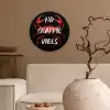 Krab - Rood - Tekst - Zwart Wandcirkel kunststof plaat 5mm dik klein -sfeer1