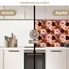 Bloemen - Abstract - Aardetinten keuken achterwand 2 middel 871 -voor-na2_FR