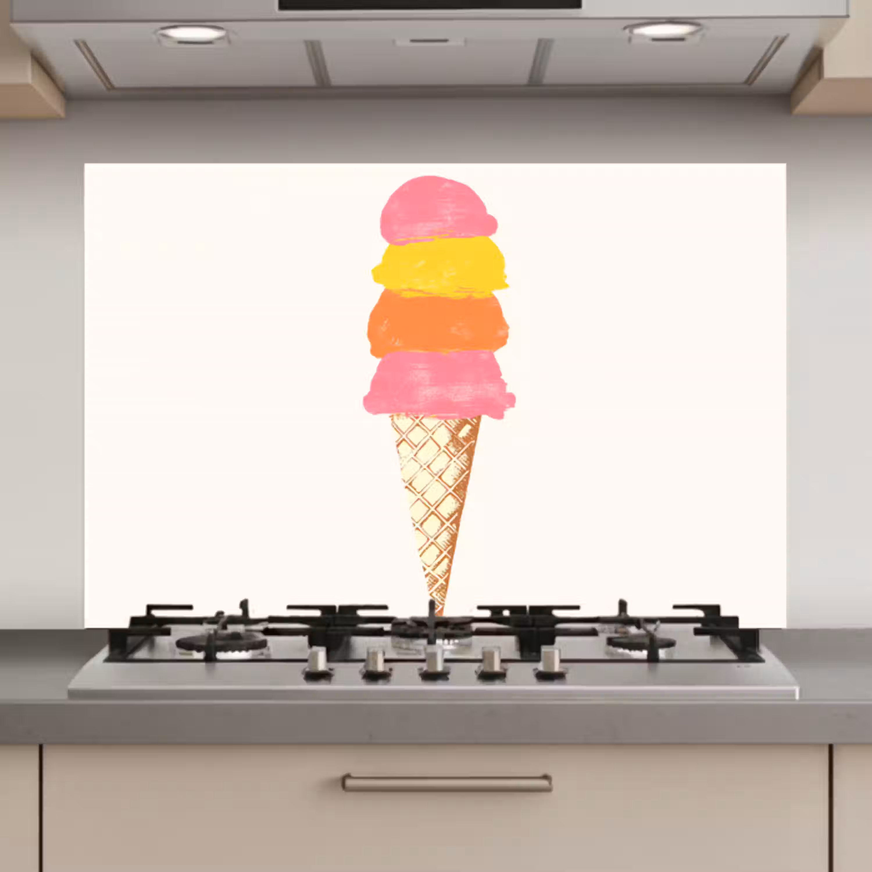 Schepijs - Hoorntje - Illustratie - Minimalistisch keuken achterwand spatscherm klein -3d_website