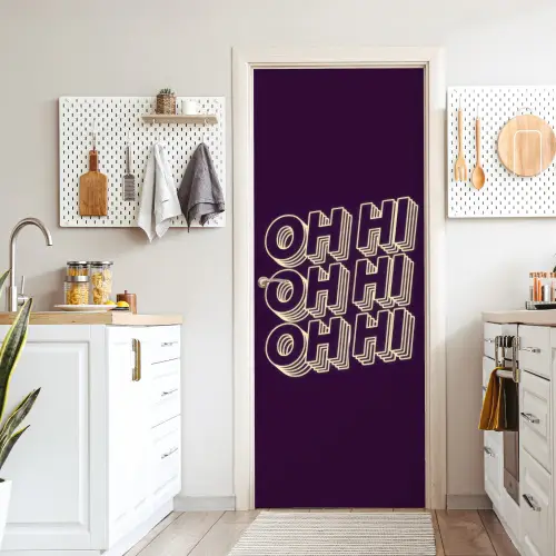 Oh hi - Paars - 3D deurposter klein -sfeer5