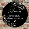 Botanisch - Zwart - Sierlijk Naambord Rond klein -sfeer2
