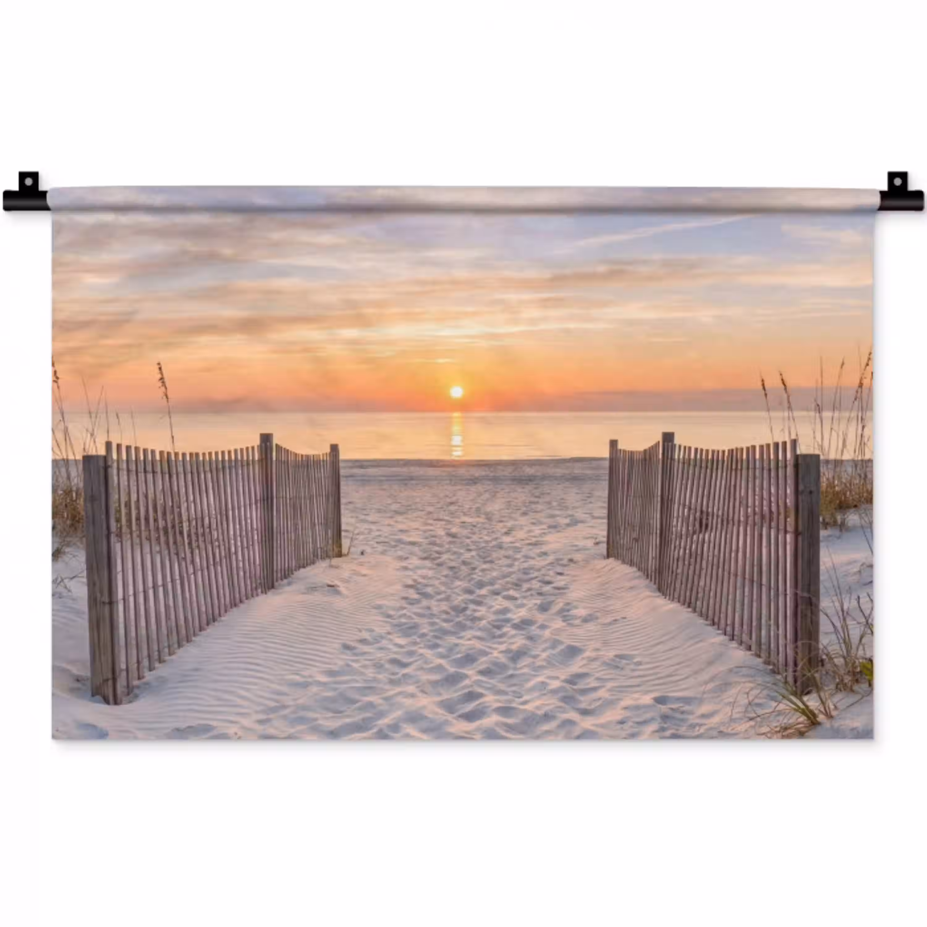 Zonsondergang - Strand - Zand Wandkleed katoen klein -zz3d