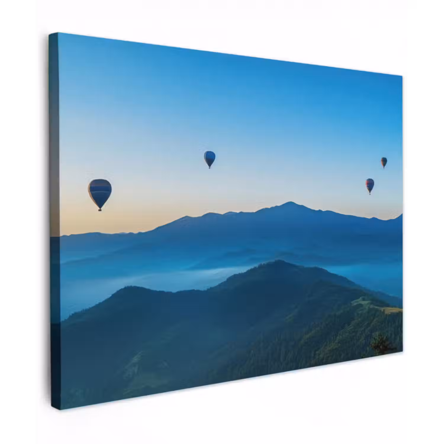 Leinwandbild - Heißluftballons - Berge - Sonnenaufgang - Landschaft