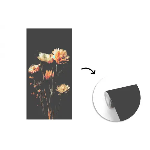 Boeket - Bloemen - Licht - Zwart fotobehang vinyl groot -3d