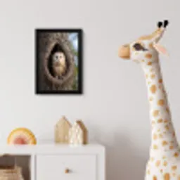 Kerkuil - Boom - Natuur - Bruin fotolijst zwart zonder passe partout klein -usfeer4_kinderkamer