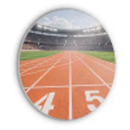 Sintelbaan - Stadion - Sport -Oranje Akoestische PET Vilt - Rond klein -3d