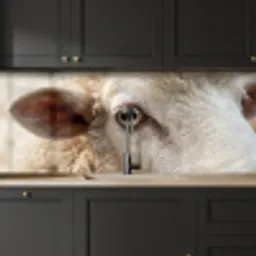 Schaap - Oog - Wit keuken achterwand 2 middel -sfeer1