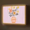 Vaas - Gestreept - Bloemen - Oranje Light Box met batterij (Wandlamp) middel -z3d_website