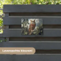 Uil - Tak - Boom - Veren tuinposter los doek klein -sfeer3