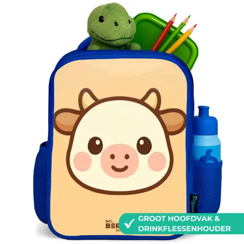 Kawai - Koe - Bruin Kinderrugzak - Blauw middel -inhoud_NL