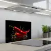 Peper - Rood - Zwart - Water - Groente keuken achterwand spatscherm klein -3d_schuin
