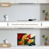 Abstract - Kerst - Goud - Rood - Groen keuken achterwand spatscherm klein -voor_na_NL
