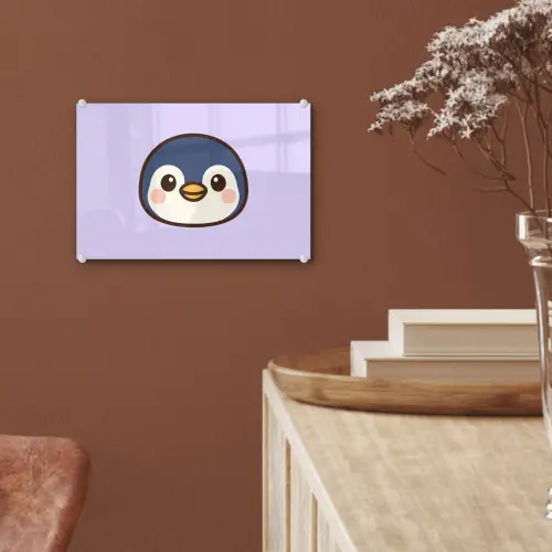 Pinguïn - Paars - Schattig plexiglas 5mm klein -sfeer5